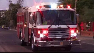 Phoenix Fire Dept. Engine 2 & Battalion 5 responding