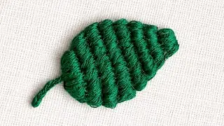Beautiful 3D Leaf Hand Embroidery Pattern | Easy & Elegant 🌿