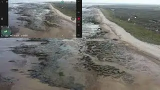 1.1 mile - 6160 feet flight, harwich beach, west end lane, with pilot screen view