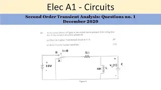 Примеры решения PEO (ELEC A1): Анализ переходных процессов второго порядка, вопрос № 1