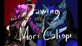 How to draw Mori Caliopi Fan Art Time Lapse