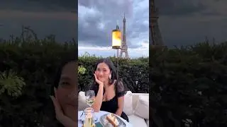 dining in front of the eiffel tower 🦒 #girafe #paris