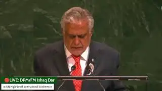🔴LIVE: DPM/FM Ishaq Dar at UN High-Level International Conference