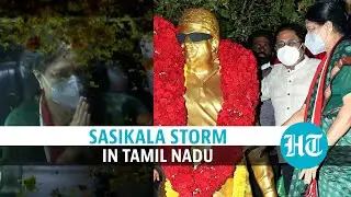 Watch: Sasikala's grand return to Tamil Nadu, garlands MGR statue ahead of polls