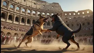 DOG BATTLE: German Shepherd vs Rottweiler in the Roman Colosseum - WILDCRAFT COMBAT