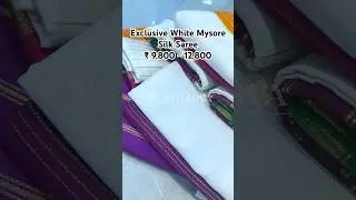 Gorgeous White Mysore Silk Saree | Elevate your wardrobe with this masterpieces #whitesilksarees