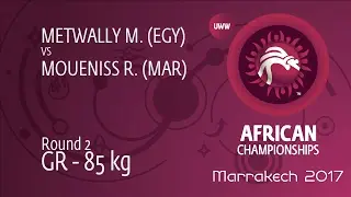 Round 2 GR - 85 kg: M. METWALLY (EGY) df. R. MOUENISS (MAR) by TF, 10-0