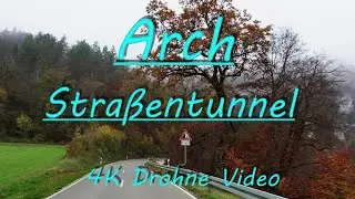 Arch Stra&szlig;entunnel bei Inzigkofen 4K Drohne Video
