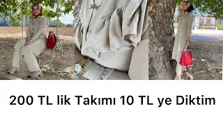 200 TLlik takımı 10 TL ye diktim😍basit şık ikili takım dikimi /fırfır detaylı gömlek/DIY/#sewing