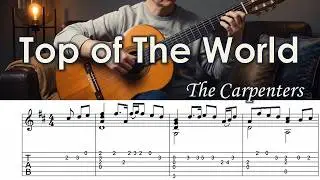 Top of The World / The Carpenters - Fingerstyle Guitar | TAB, Lyrics