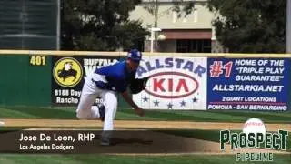 Jose De Leon, RHP, Los Angelse Dodgers, Pitching Mechanics at 200 fps Front