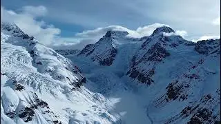 Snow Covered Winter Mountain Landscape With Cinematic View And Cold Atmosphere Video