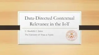 Data-Directed Contextual Relevance in the IoT