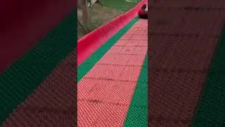 PLASTIC SLIDE!!!! How does it slide?? #slide #innertube #fun #action #fall #sliding #tubing #farmfun