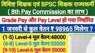 विशिष्ट शिक्षक और BPSC शिक्षक का वेतनमान निर्धारित ?। bpsc teacher 8th pay commission 