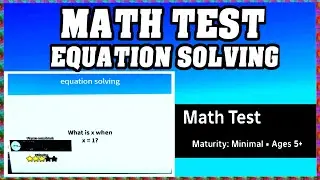 EQUATION SOLVING - MATH TEST ROBLOX [Walkthrough] [English] [Full Guide] [All Answers]