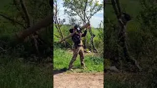 Ukrainian serviceman firing an UK-supplied Martlet missile (LMM) in Zaporizhia Oblast #shorts