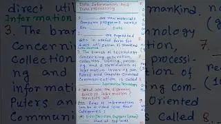 What is Data, Information and Data Processing? l What is MIS? l Short Questions and Answers #shorts