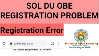 DU SOL OBE REGISTRATION ERROR | Registration कैसे करें??