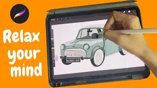 Drawing my dream car  on my iPad 🚗✨💗✏️ procreate | apple pencil | Relax your mind | digital art