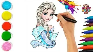How to Draw Elsa | Easy Frozen Princess Drawing for Kids | Doodle World Kids