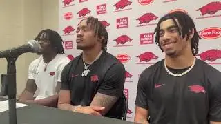 Jaquinden Jackson Isaiah Sategna and Doneiko Slaughter press conference Arkansas vs Auburn win 24-14
