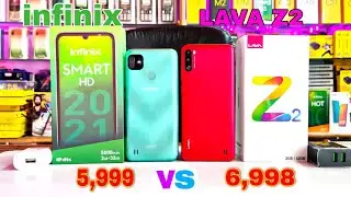 LAVA Z2 Vs Infinix SMART HD 2021 || Unboxing || Comparison || Camera || Price & Scratch Test ⚡⚡⚡
