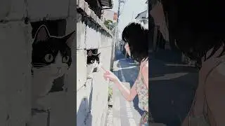 Summer Bliss: A Heartwarming Moment of Cat Play in the Sunlit Alley #SummerVibes #CatLover