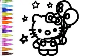 Hello Kitty Drawing Easy and Beautiful 🎀 | Hello Kitty Colour for Kids 🖍️ | Step by Step Drawing