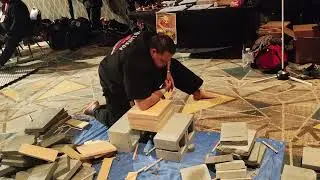 Marc Anthony Montpetit TIES World Record of 8 UNSPACED Boards from KNEES at IBF World Championships