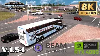 ATS1.54 Cinematic Bus Travel JBX3 + BEAM EYE TRACKER + NFRG Photorealistic Reshade RTX 4090 Gameplay