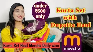 MEESHO LATEST KURTA SET WITH DUPATTA UNDER ₹600💙 Trending kurti set Haul 💙 Meesho kurti haul #meesho