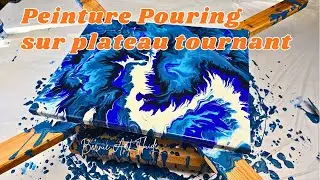 Peinture Acrylique Pouring sur spinneur #acryliquepouring