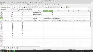 Euclid's algorithm to compute GCD using spreadsheet