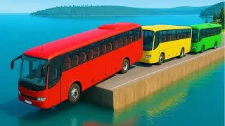 TRANSPORTING PIXAR CARS & FRUITS WITH COLORED & JOHN DEERE vs CLAAS vs TRACTORS - BeamNG.drive #962