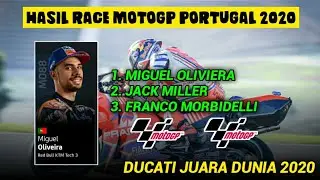 Hasil Race MotoGP Portugal 2020 ~ Ducati Juara Konstruksi MotoGP Musim 2020