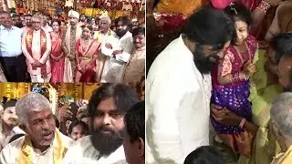 Pawan Kalyan At Jupally Rameshwar Rao Brother's Daughter Wedding | Manastars