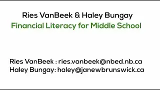 Financial Literacy Awareness for Middle School - Lesson 1