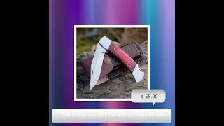 Handmade Pocket Knife with Pakkawood Handle & Sheath Personalized