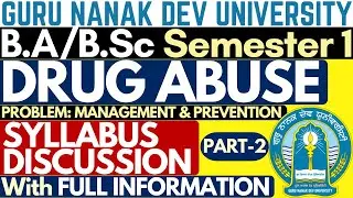 Drug Abuse Problem Management And Prevention | Drug Abuse BA Sem 1 | BA Sem 1 Drug Abuse | Vac Sem 1