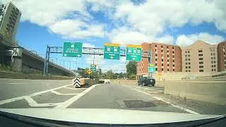 Leaving Boston Logan International Airport and driving in Boston, Massachusetts