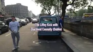 Diarmuid Connolly Kicks Ball over River Liffey in Dublin