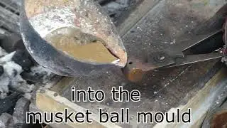 Making lead musket balls on Killiecrankie Battlefield
