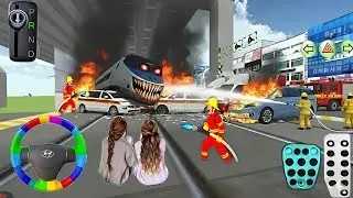 😱 Monster Train Crash & Fire Rescue | 3D Driving Class 2 Gameplay 🔥🚗GaMing wiTh Burberry