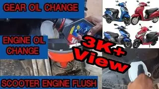 Scooter engine flush // oil change //gear oil change-yamaha fascino