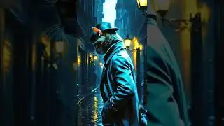 Noir Nights The Feline Detective #shorts #shortvideo #short  #cat #straycat #cute #feralcat #catlove