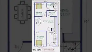 🔥20X36 2D 🏠House Plan #shorts #houseplan #shortviral 🔥