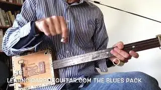 LearnCigarBoxGuitar.com archive. 3 string slide blues course #14
