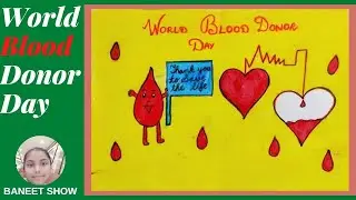 How to Draw World Blood Donor Day Easy Poster/Drawing 2021 | World Blood Donation Day Activity Theme