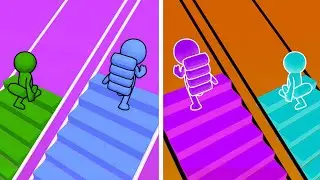 Bridge Race 🌉 vs Reverse gameplay Colour Run walkthrough , iOS Android New Update part : 1443
